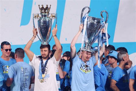 Man City Celebrates Winning Treble Of Major Trophies With Open Top Bus