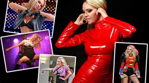 x factor hopeful kitty brucknell does a britney in red leather catsuit mirror online