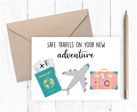 Printable Moving Card Printable Travel Card Bon Voyage Card Safe