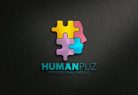 Human Puzzle Logo Puzzle Logo Human Logo Design Brain Logo