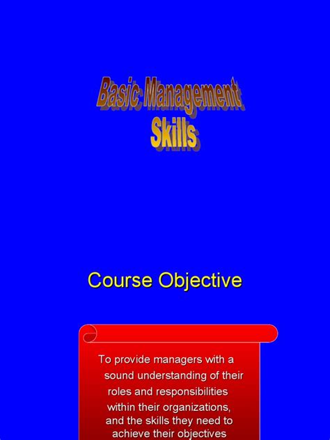 Basic Management Skills Pdf Goal Communication