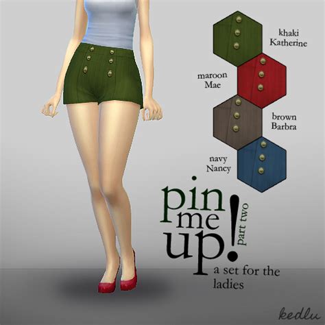 Mod The Sims Pin Me Up A Set Of Retro Shorts By Kedlu • Sims 4 Downloads