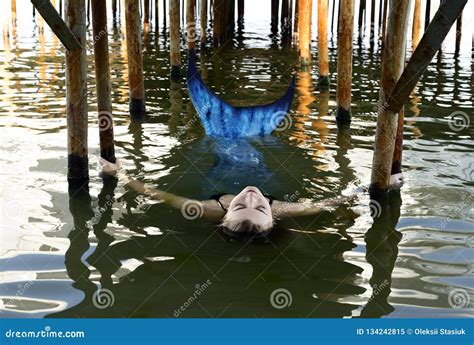 Mermaid Swims Under The Bridge Stock Image Image Of Ocean Mystery 134242815