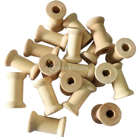 Buy 100 Pieces Wooden Empty Spools For Wire Thread Bobbins Cord Coils