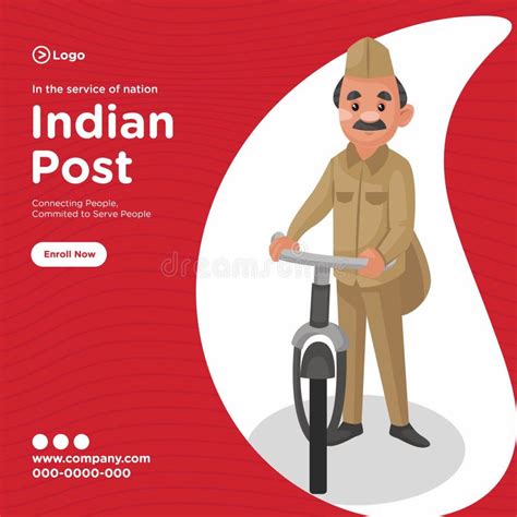 Banner Design Of Indian Post Service Stock Vector Illustration Of