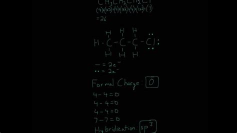 Arrange the symbols such that the least electronegative element is in the center and the other elements are surrounding the central atom. Lewis Structure of I-chloropropane CH3CH2CH2Cl - YouTube