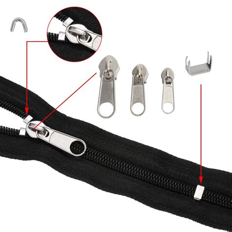 197x Reißverschluss Reparatur Set Zipper Schieber Metall Repair Ersatz