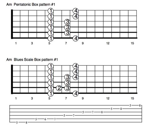 Guitar Lessons The Blues Scale Theory Scale Shapes And Fingering