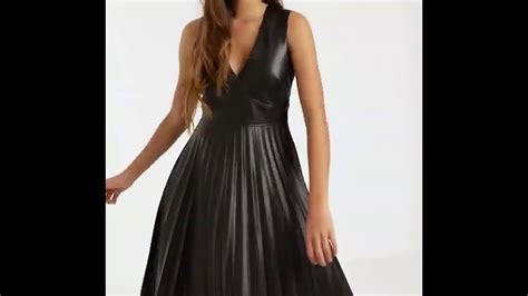 Faux Leather Dress In Black Youtube