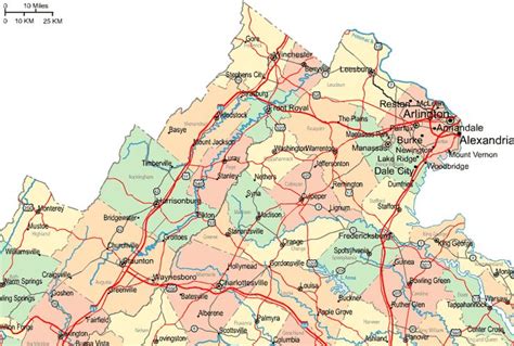 Highway Map Of Northern Virginia Virginia Map Northern