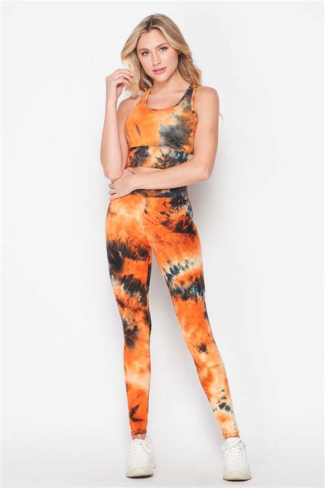 •wholesale pants sets for sport and casual wear. Tie Dye Sports Bra and Leggings Combo - NZ003 - Entire Sale