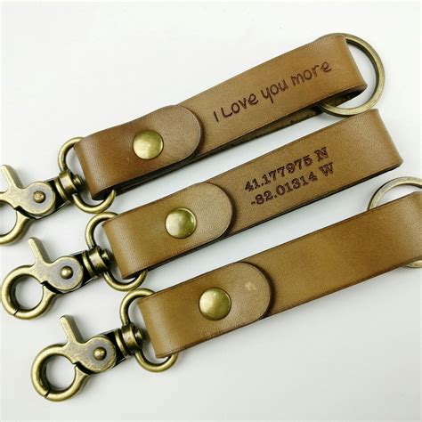 Long And Lati Custom Keychain Ts For Christmas Leather Keychain