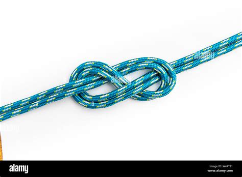 Double Figure Eight Knot On White Background Rope Node Stock Photo Alamy