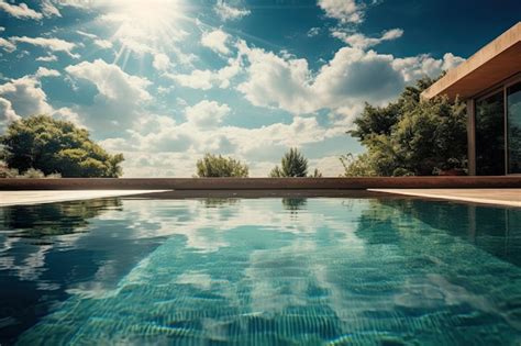 Premium Ai Image An Infinite Pool Basking In The Radiant Sunlight Of