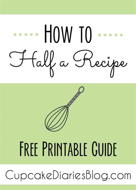 Maybe you would like to learn more about one of these? How to Half a Recipe - Free Printable Guide - Cupcake Diaries