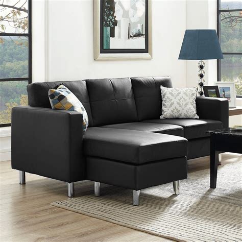 Dorel Living Small Spaces Configurable Sectional Sofa Black Black