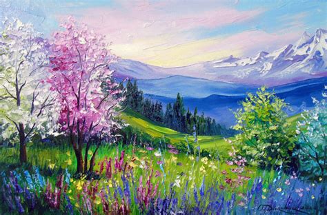 Spring At The Alps Paintings By Olha Darchuk