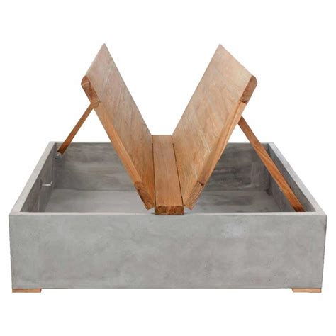 Best cheap outdoor coffee table clearance 2021 buying guide. Ian Modern Square Wood Top Grey Concrete Base Outdoor ...