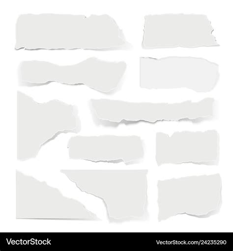 Pieces Of Torn Paper In Realistic Style Royalty Free Vector