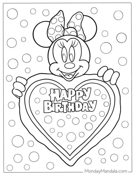 Minnie And Mickey Mouse Birthday Coloring Pages