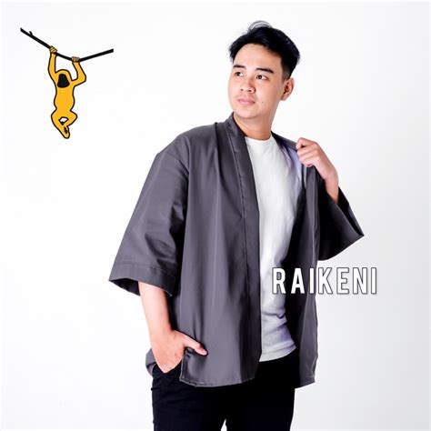 Jual Raikeni Kimono Uno Kimono Outer Jepang Abu Cardigan Jaket Pria Grey Outer Pria