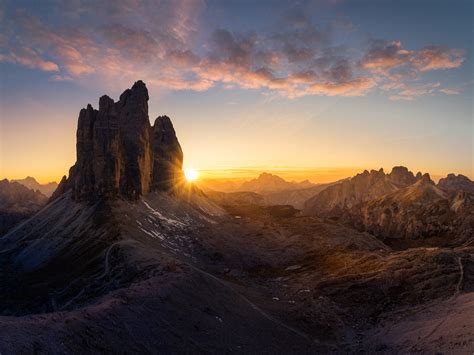 Dolomites Italy Poster Majestic Three Peaks Tre Cime Di