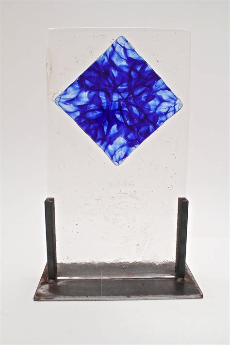 Cast Glass Blue Fusing Inclusion By Dierk Van Keppel Art Glass Sculpture Artful Home