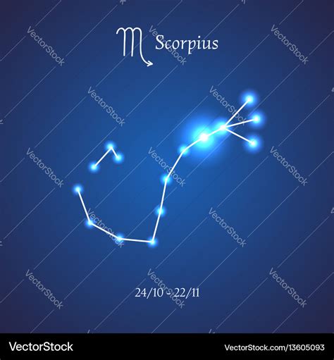 Zodiac Constellation Scorpius The Scorpion Vector Image