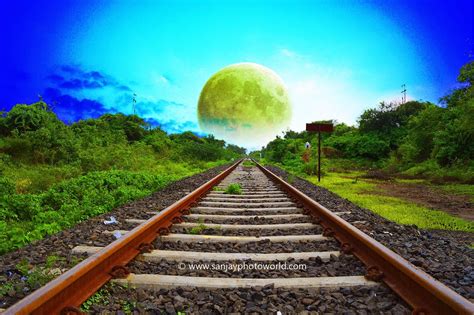 Awesome Hd Nature Photoshop Wallpaper A Beautiful Railway