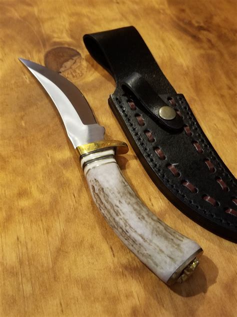 Handmade Deer Antler Handle Hunting Knife Stag Horn Collection With