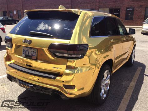2014 Jeep Grand Cherokee Srt8 Wrapped In Gold Chrome Photo Gallery8