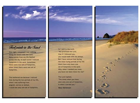 Footprints In The Sand Wall Art Poem Framed 3 Panel Etsy