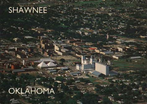 Aerial View Of City Shawnee Ok Postcard