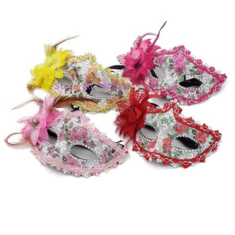Halloween Adult Masquerade Princess Mask Lady Lace Side Flower Party