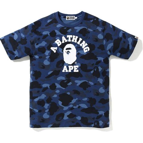 A Bathing Ape Color Camo College Tee In Blue For Men Lyst
