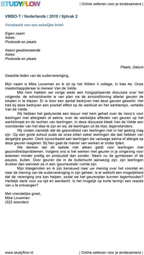Zakelijke Brief Voorbeeld Formele Zakelijke Brief Tes Frime1983