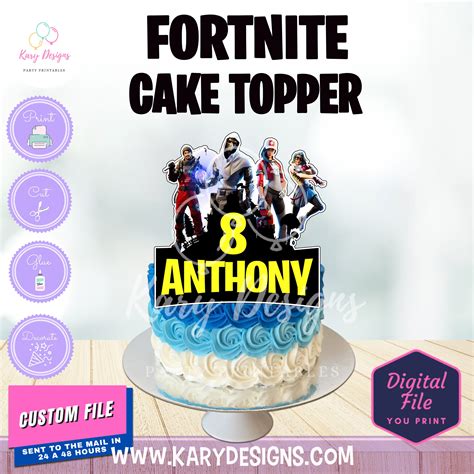 Fortnite Cake Topper Kary Designs