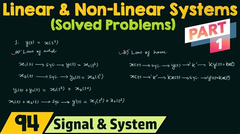 Linear And Non Linear Systems Solved Problems Part 1 Youtube