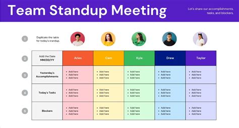 Top Stand Up Meeting And Huddle Templates
