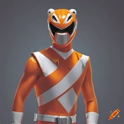 Image Of A Bear Dressed As The Orange Power Ranger