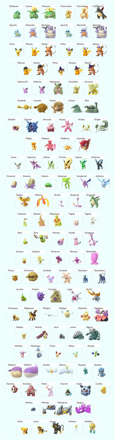 Printable Pokemon Go Checklist 2021 Printable Word Searches