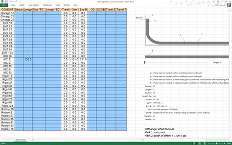 Emt Conduit Bending Chart