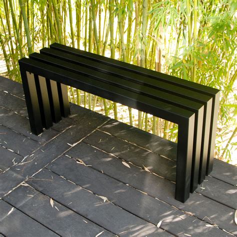 Linear Bench Industry Black 40” Modern Black Bench Modern Garden