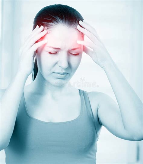 Woman With A Headache Stock Image Image Of Office Medical 45155787