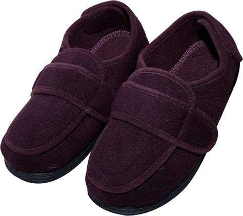 Cozy Ankle Womens Extra Wide Slippers Adjustable Diabetic Footwear For