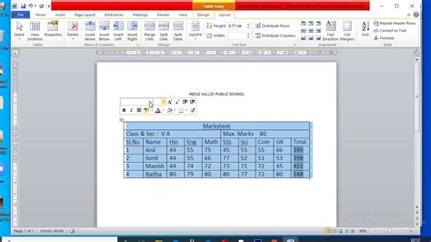 Marksheet Design In Ms Word How To Make Marksheet In Ms Word Youtube