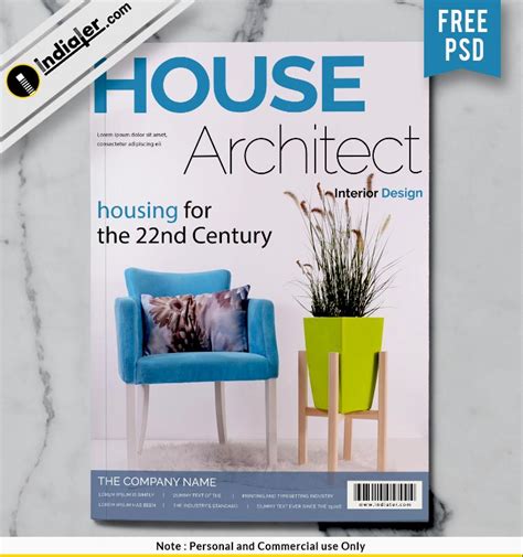 Free House Architect Magazine Cover Design Psd Indiater