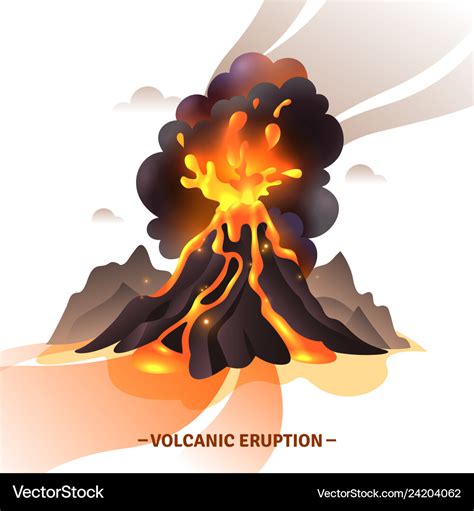 Volcanic Eruption Cartoon Royalty Free Vector Image