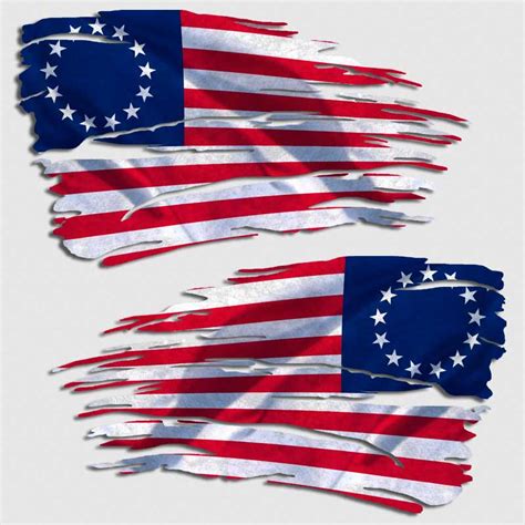 Betsy Ross 1776 Tattered Battle Flag Decal