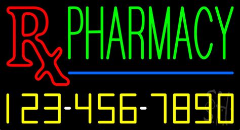 Pharmacy With Phone Number Led Neon Sign Pharmacy Neon Signs
